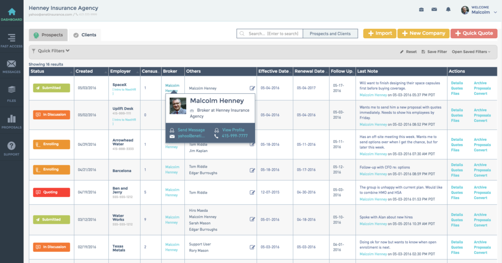 CRM tools for insurance brokers